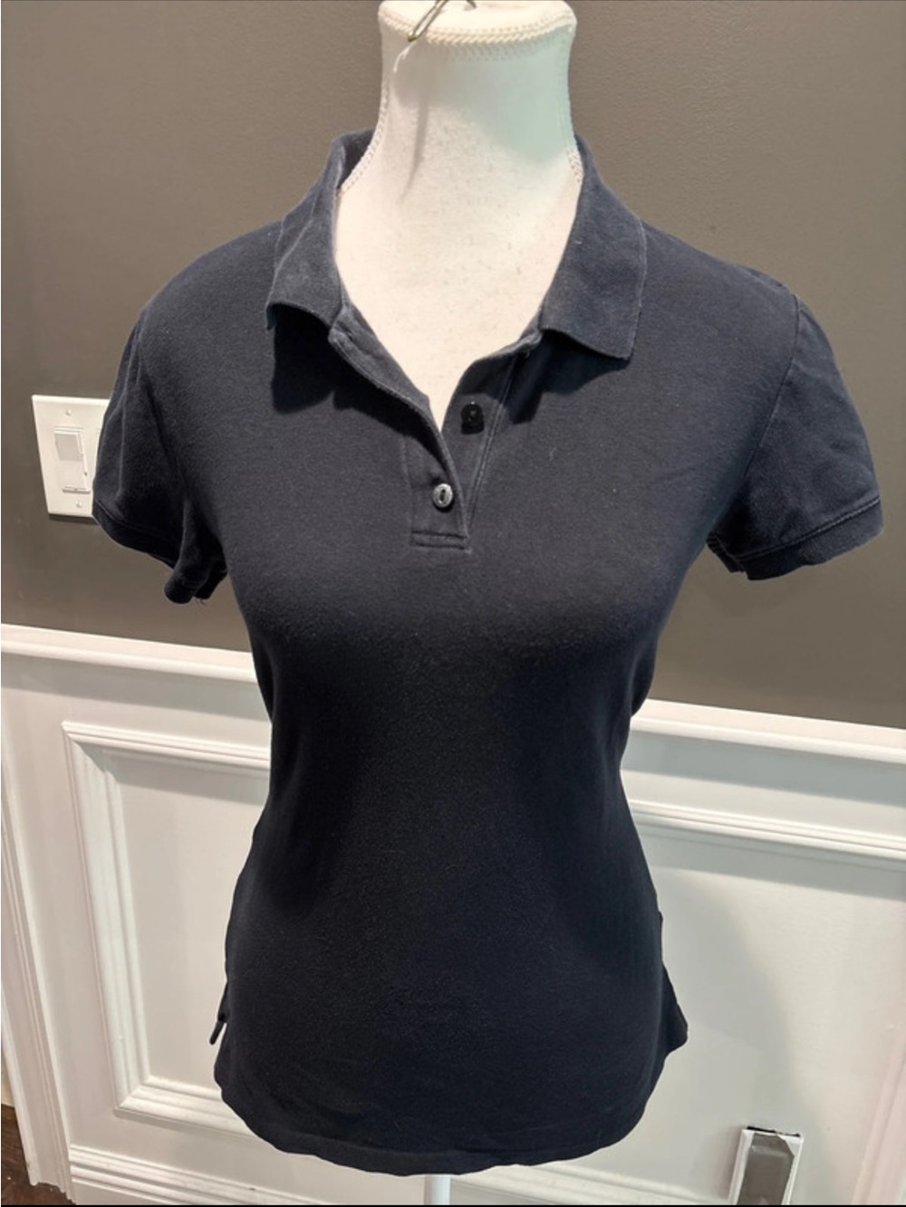 Aeropostale Black Polo Short Sleeve Tee 100% Cotton Preppy